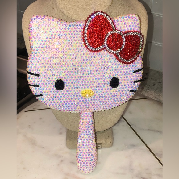 ✨NWT✨ Hello Kitty Crystal Sparkle Bedazzled Handheld Mirror - Picture 2 of 4